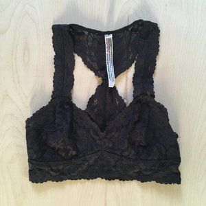 Free People XS black lace racerback Galloon bralette